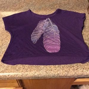 purple crop top